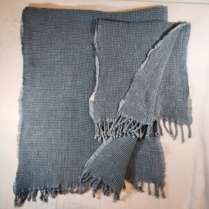 Mint and grey, Blue Waffle Weave Cotton Bath Towel Tassel Fringe Turkish set